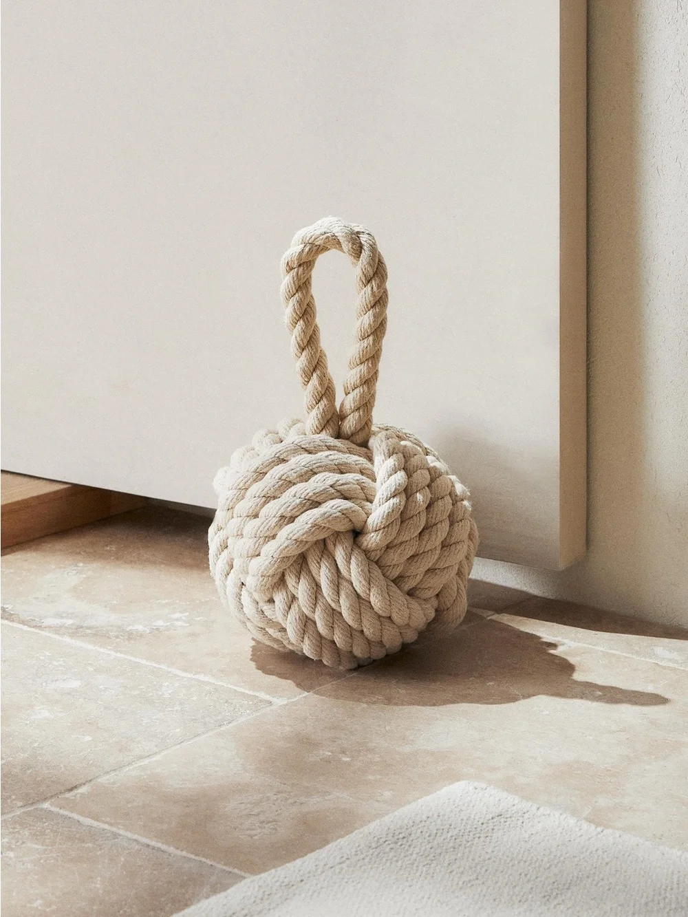 NWT Zara Home Natural Cotton Rope Doorstop